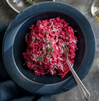 Beet risotto