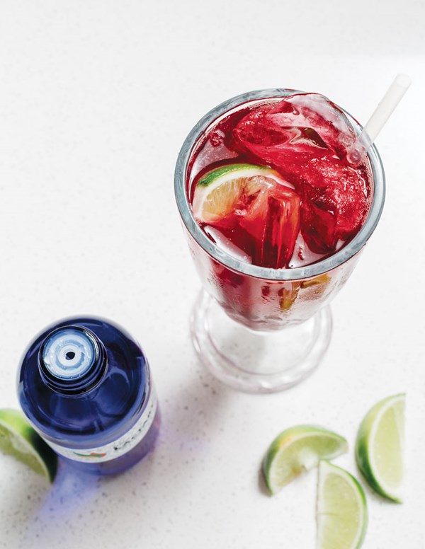 Beet soda with homemade shrub