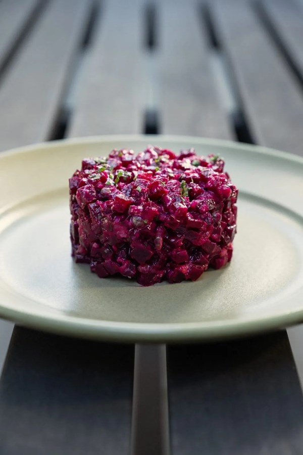 Beet tartare and grilled crostinis