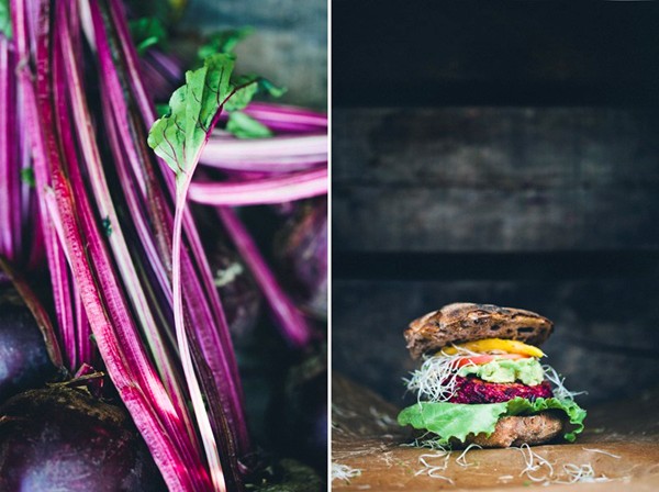 Beetroot & feta burgers