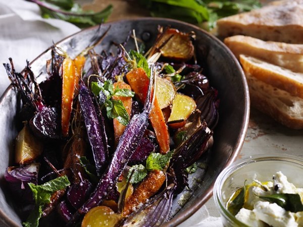 Beetroot & heirloom carrot salad with feta