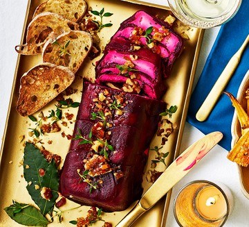 Beetroot & walnut terrine