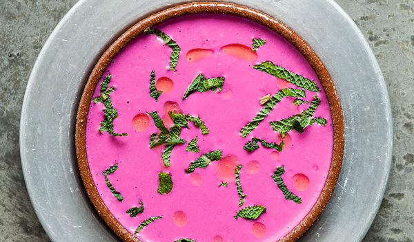 Beetroot and almond ajo blanco