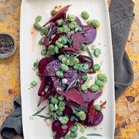 Beetroot and broad bean salad 
