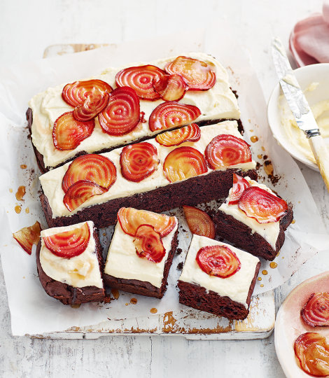 Beetroot and chocolate tray bake