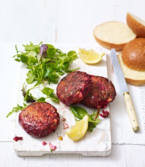 Beetroot and feta burgers