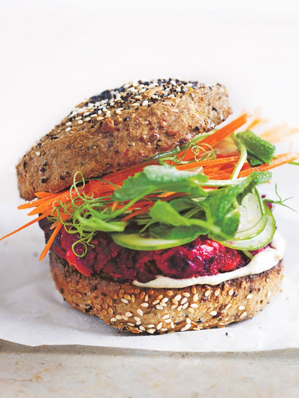 Beetroot and feta burgers