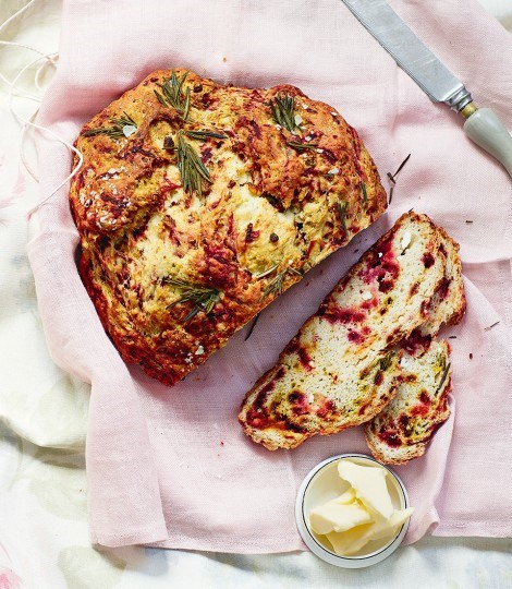 Beetroot and feta soda bread
