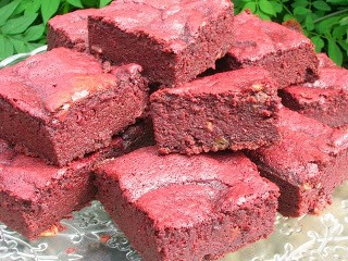 Beetroot and orange brownies