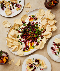 Beetroot and orange chaat with mini poppadoms