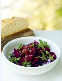 Beetroot and purslane salad