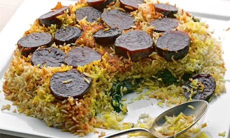 Beetroot and saffron rice
