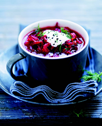 Beetroot and sour cream soup (Borscht)