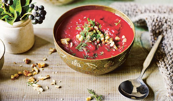 Beetroot and sweet potato soup