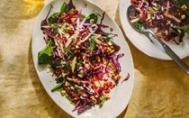 Beetroot, apple and spelt salad with hazelnuts and pumpkin seeds