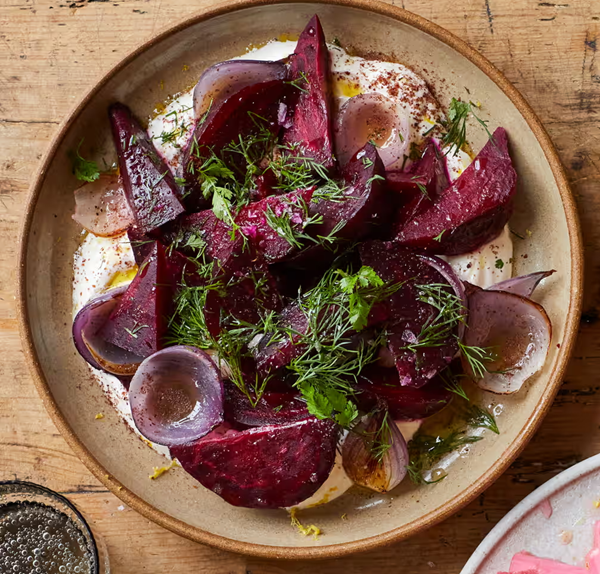 Beetroot, charred onions, sumac