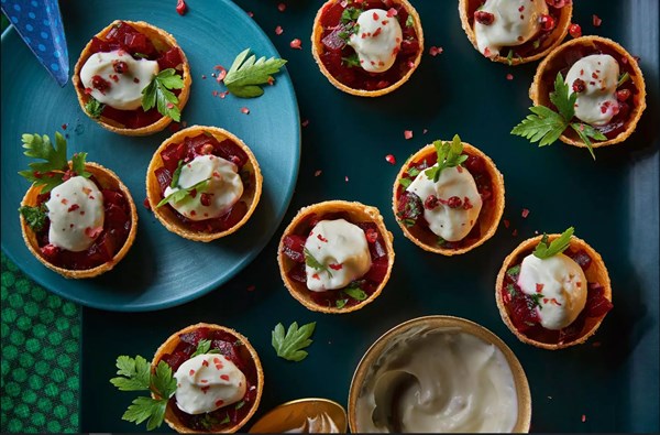 Beetroot croustades