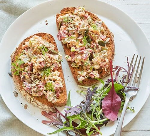 Beetroot egg salad tartine
