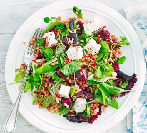 Beetroot, feta & grain salad