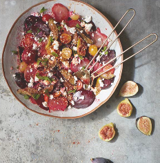 Beetroot, fig & feta salad (Salatete shoumandar wa teen)