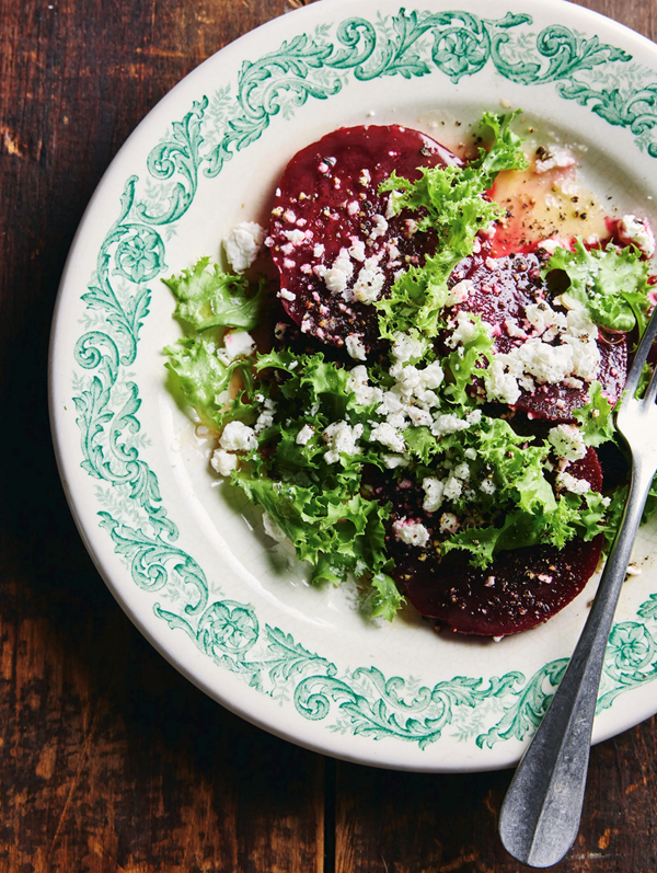 Beetroot, goat cheese and chicory salad [Aidan McGee]