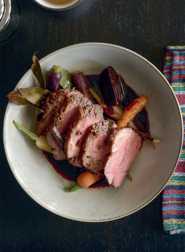Beetroot lamb adobo