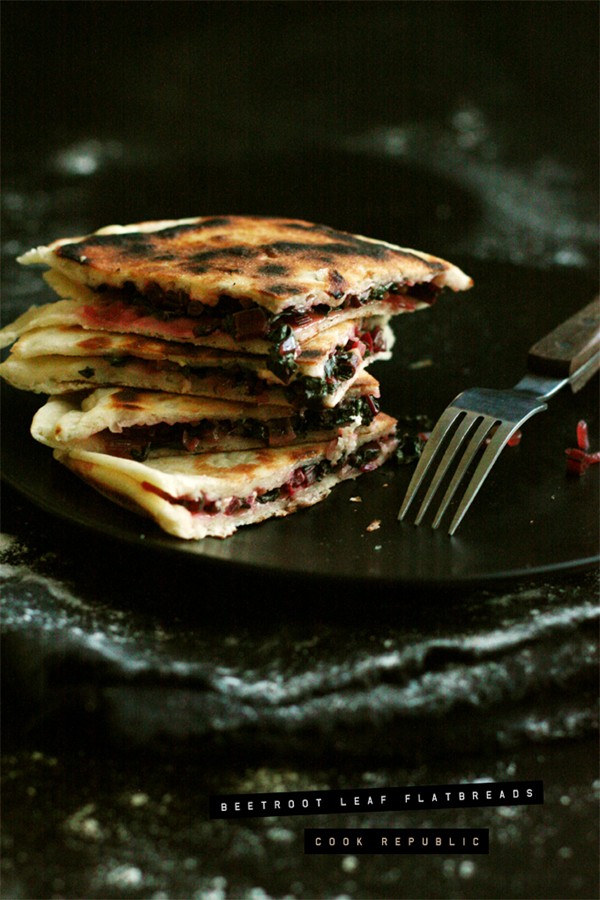 Beetroot leaf & yoghurt flatbreads