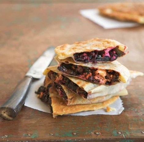 Beetroot leaf, ricotta and hazelnut gözleme