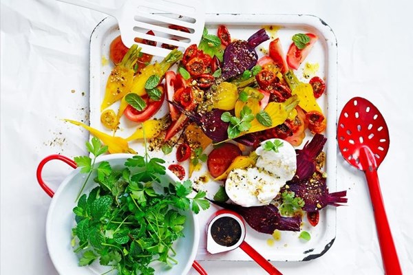 Beetroot, mint, mozzarella