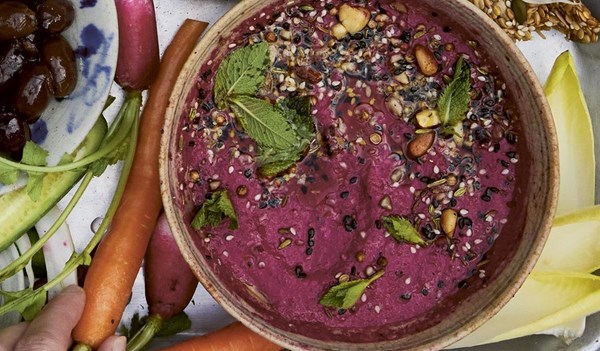 Beetroot or carrot borani dip