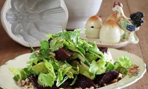 Beetroot, pear and celery heart salad