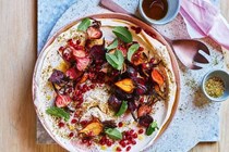 Beetroot, pomegranate and labneh salad
