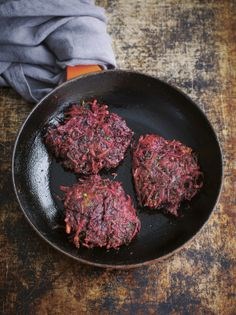 Beetroot, potato and horseradish röstis