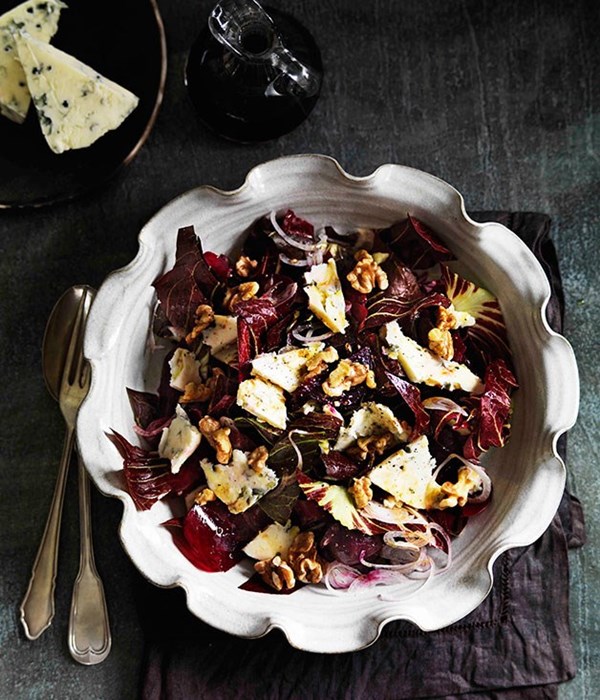 Beetroot, radicchio, Gorgonzola and toasted walnut salad