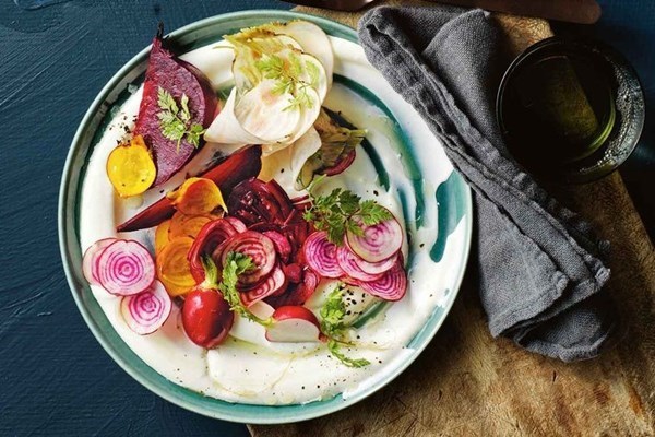 Beetroot, radish, seaweed vinaigrette, cultured cream