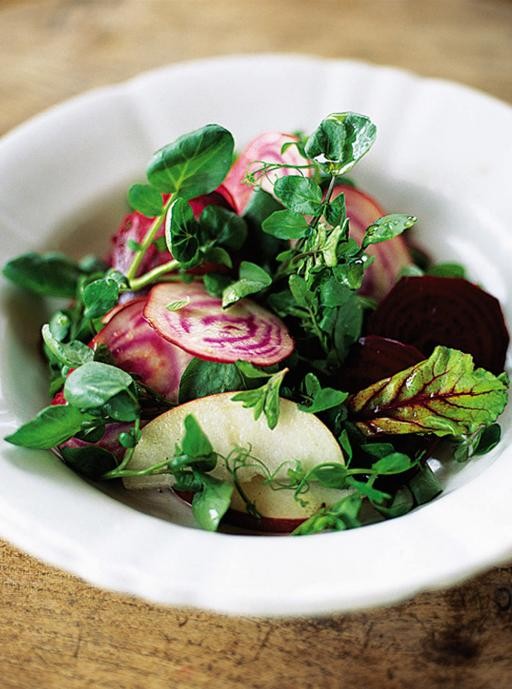 Beetroot, red apple and watercress salad