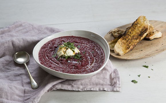 Beetroot, red cabbage and vino cotto soup