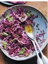 Beetroot, red cabbage, lentil & parsley salad