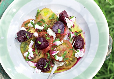 Beetroot, Sicilian tomato and goat's curd salad