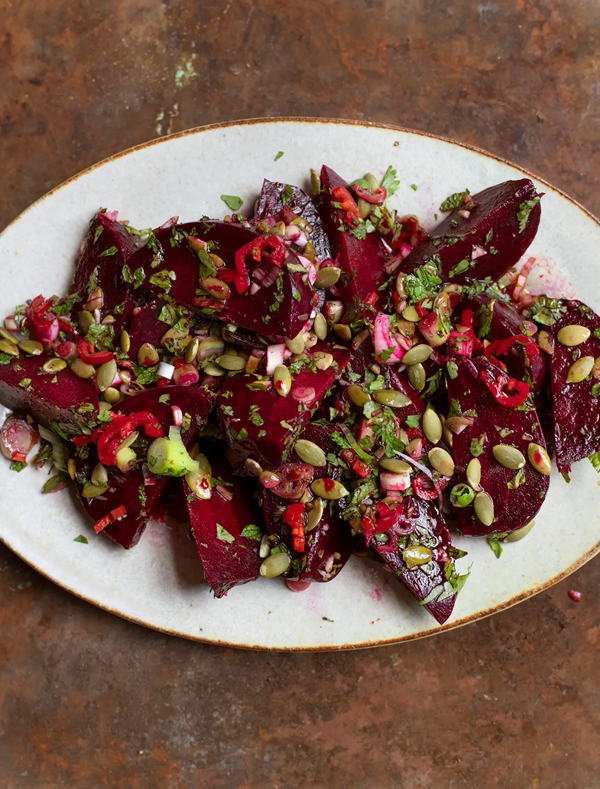 Beetroot, soy and mint