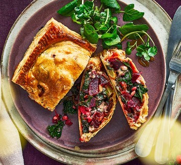 Beetroot, Stilton & kale Wellingtons