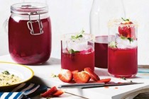 Beetroot, strawberry & ginger kombucha lemonade
