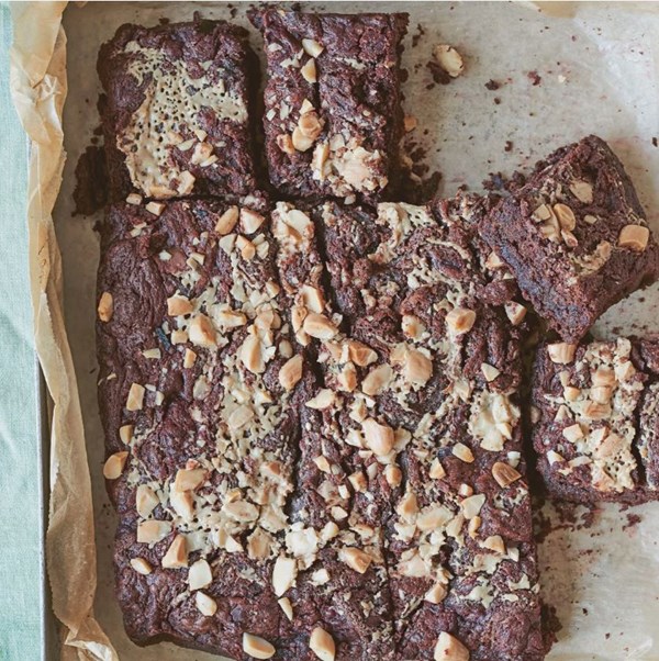 Beetroot, tahini and almond brownies