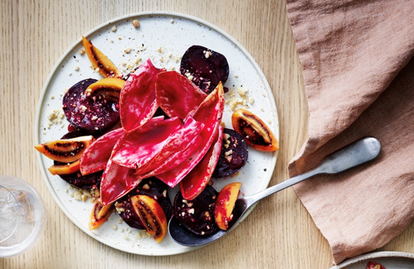 Beetroot, tamarillo and red witlof salad