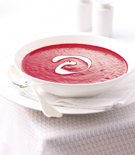 Beetroot, vodka and soured cream soup