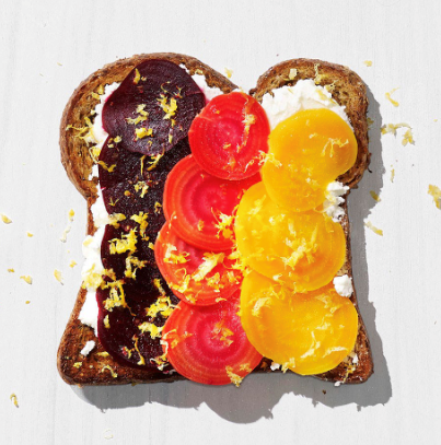 Beets & goat cheese toast