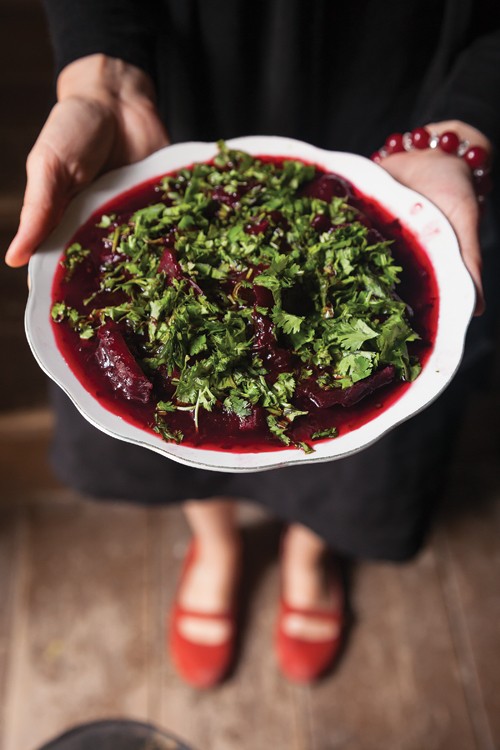 Beets in tart cherry sauce (Charkhlis chogi)