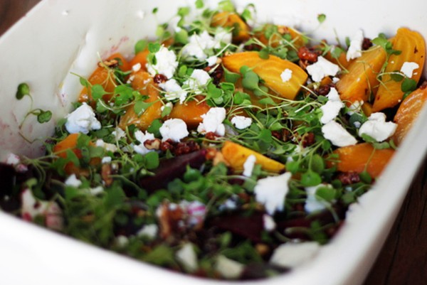 Beets of the southern wild with candied quvenzhané walnuts