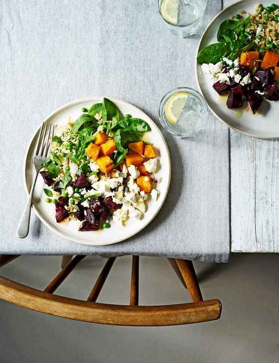 Beets, squash and feta salad