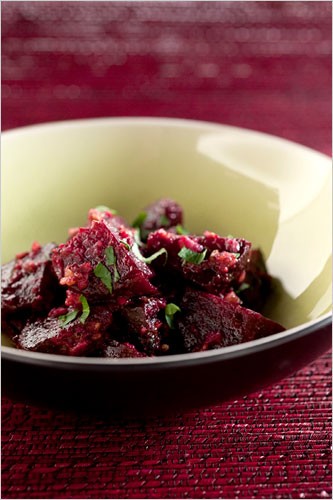 Beets with garlic-walnut sauce